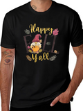 Happy Fall Yall Black T-Shirt