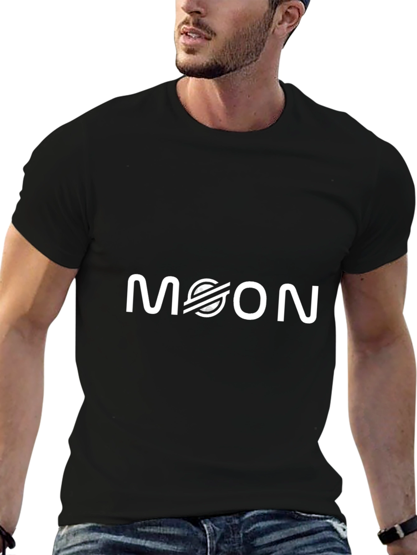 Moon Crypto Graphic Black T-Shirt