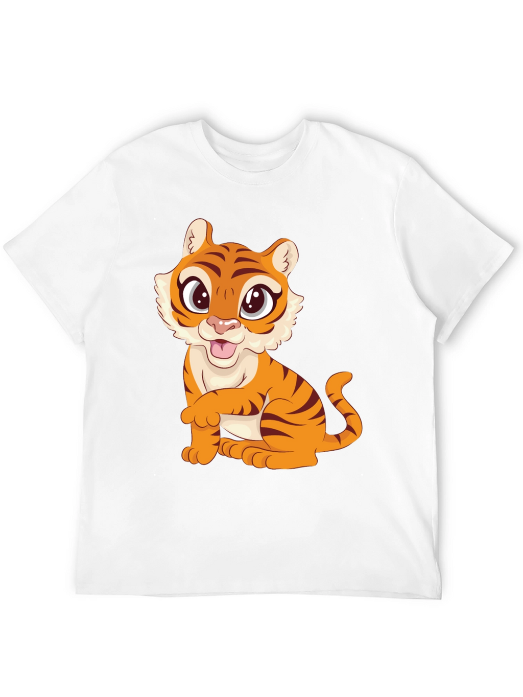 Cute Tiger Graphic Black T-Shirt