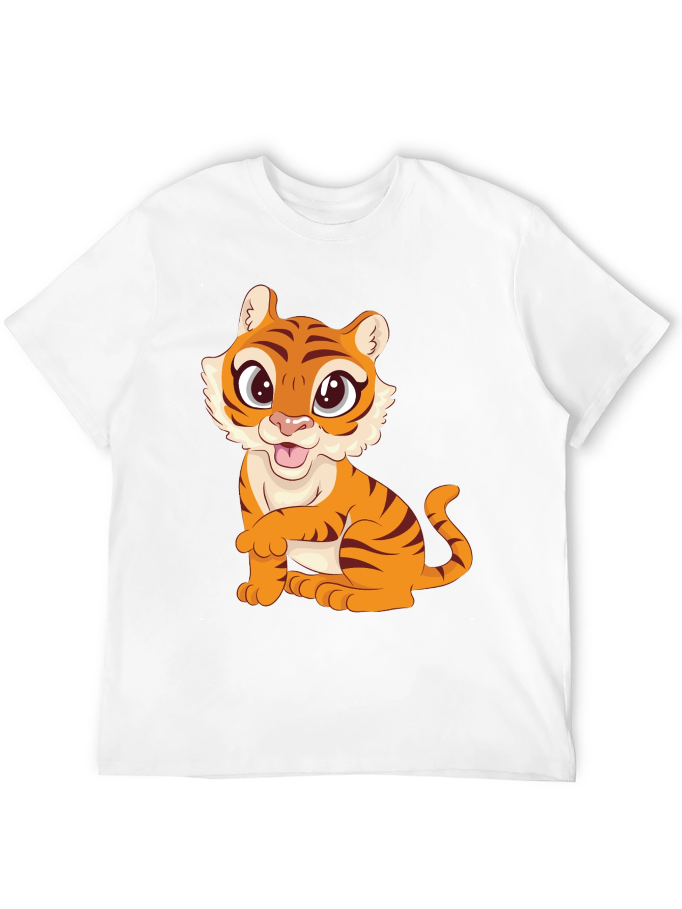 Cute Tiger Graphic Black T-Shirt