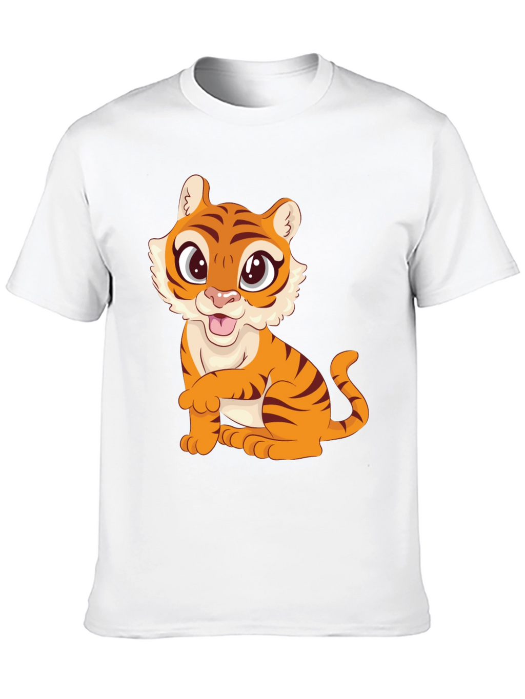 Cute Tiger Graphic Black T-Shirt