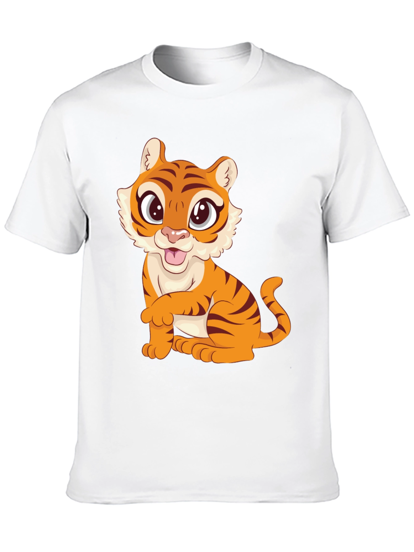 Cute Tiger Graphic Black T-Shirt
