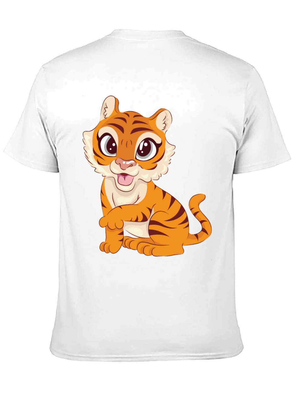 Cute Tiger Graphic Black T-Shirt