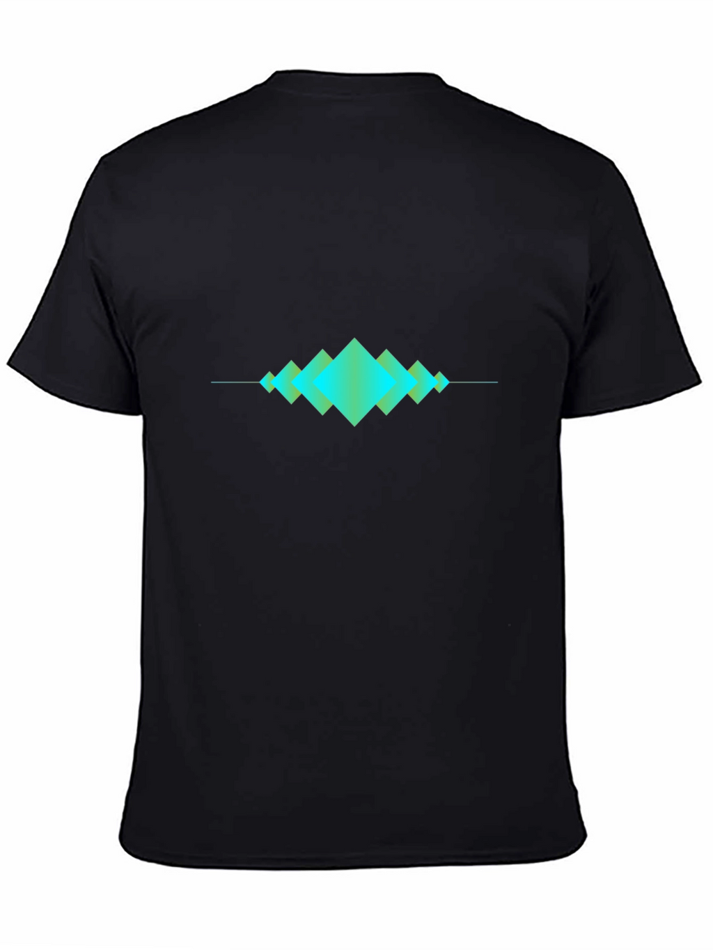 Geometric Wave Design Black T-Shirt