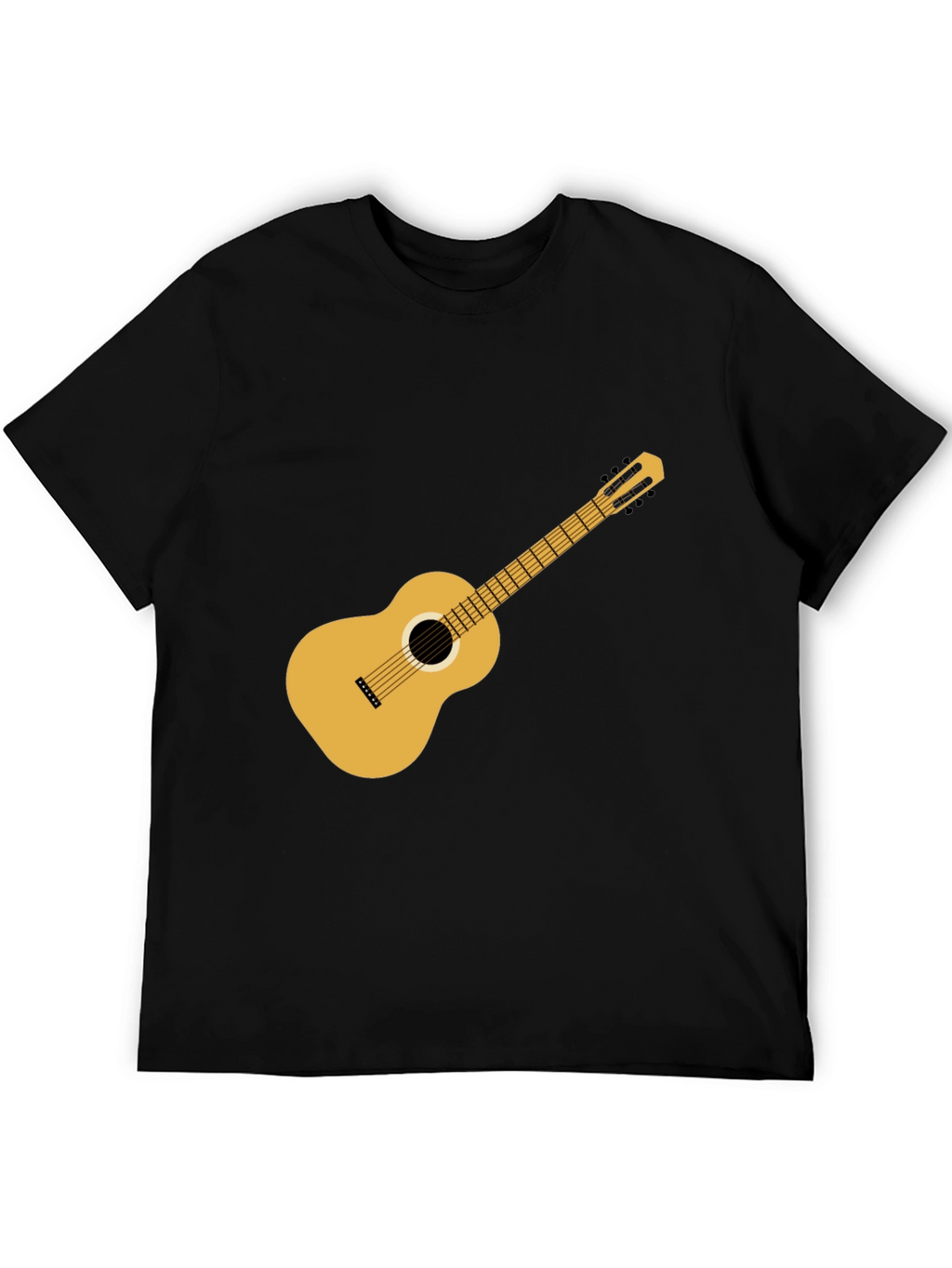 Black Guitar T-Shirt: Classic Music Style