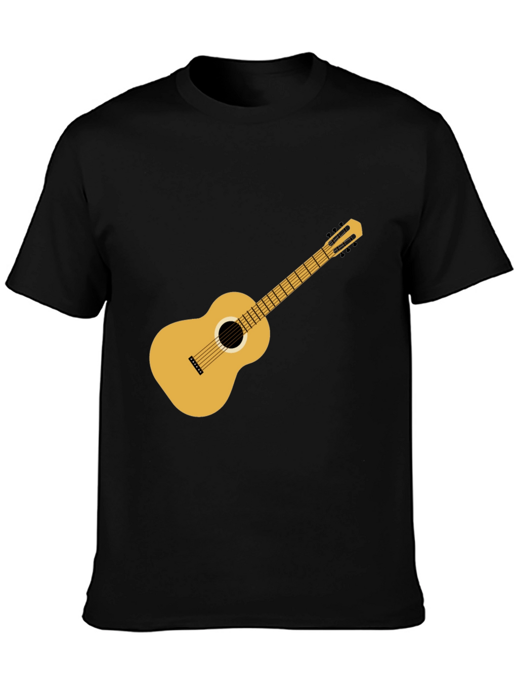 Black Guitar T-Shirt: Classic Music Style