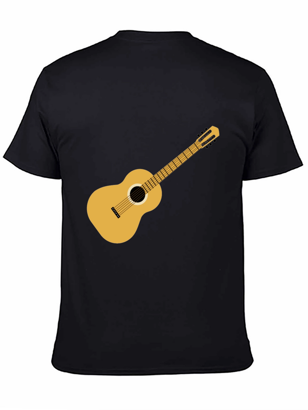 Black Guitar T-Shirt: Classic Music Style