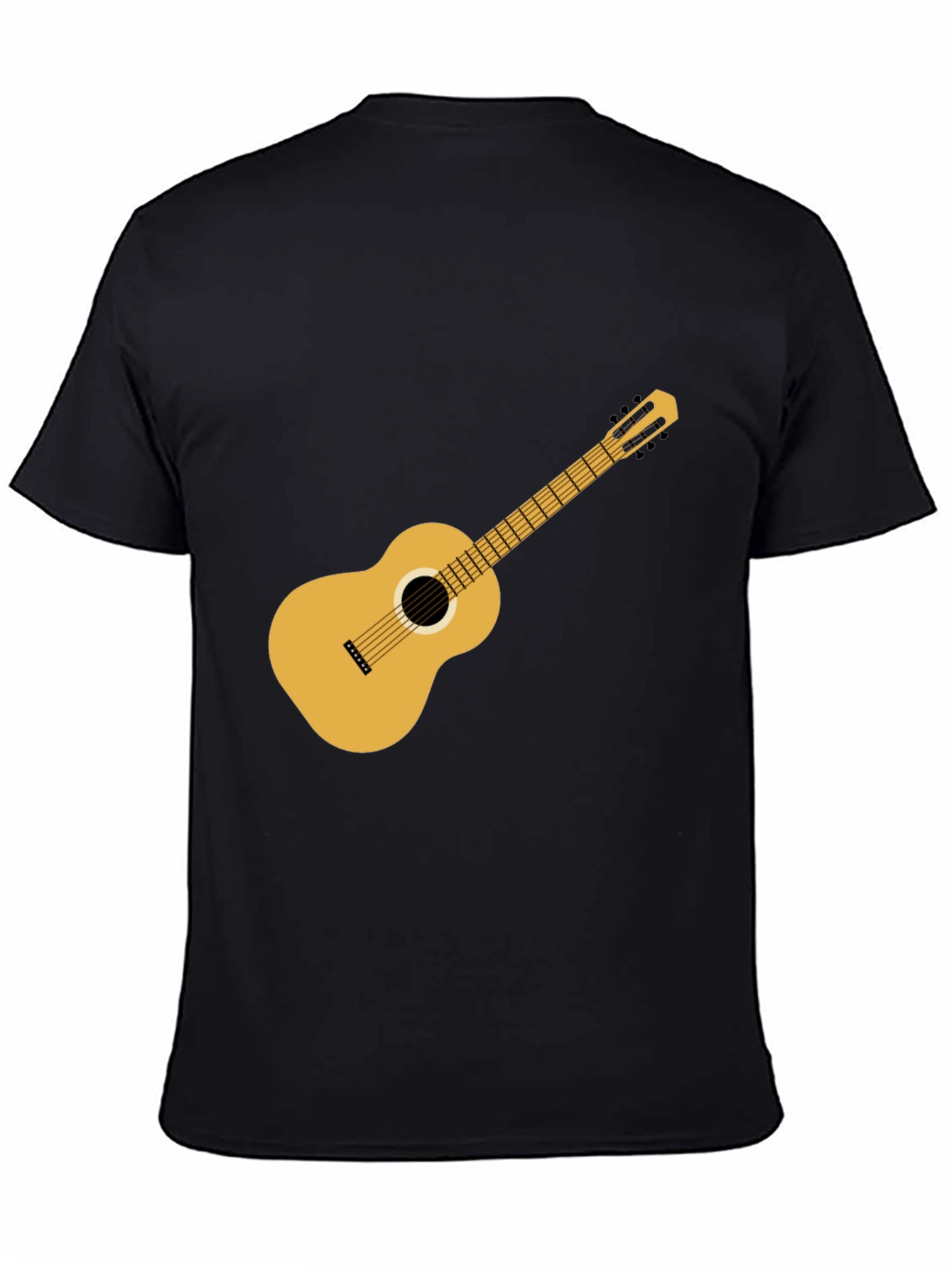 Black Guitar T-Shirt: Classic Music Style