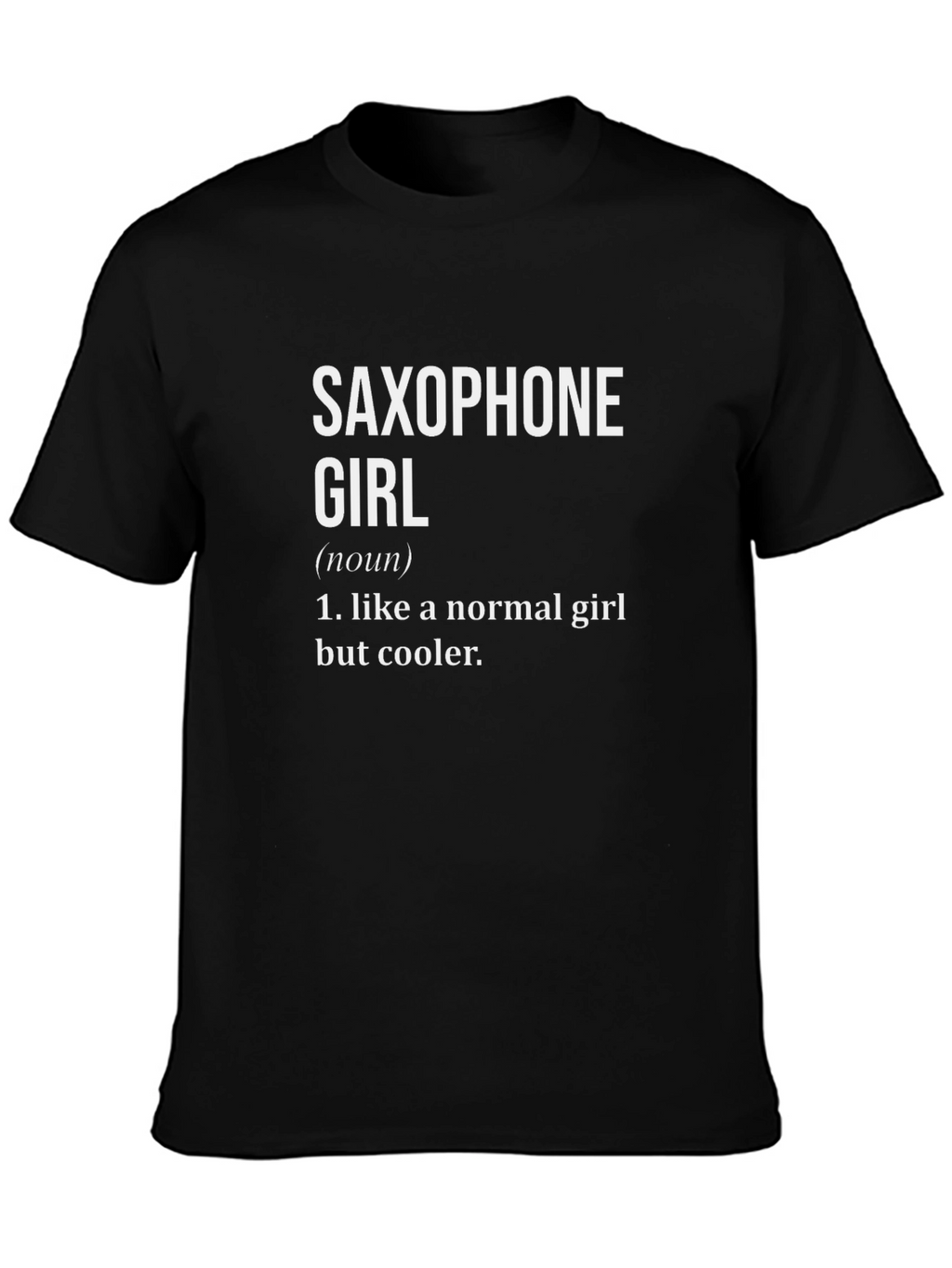 Saxophone Girl Definition Black T-Shirt