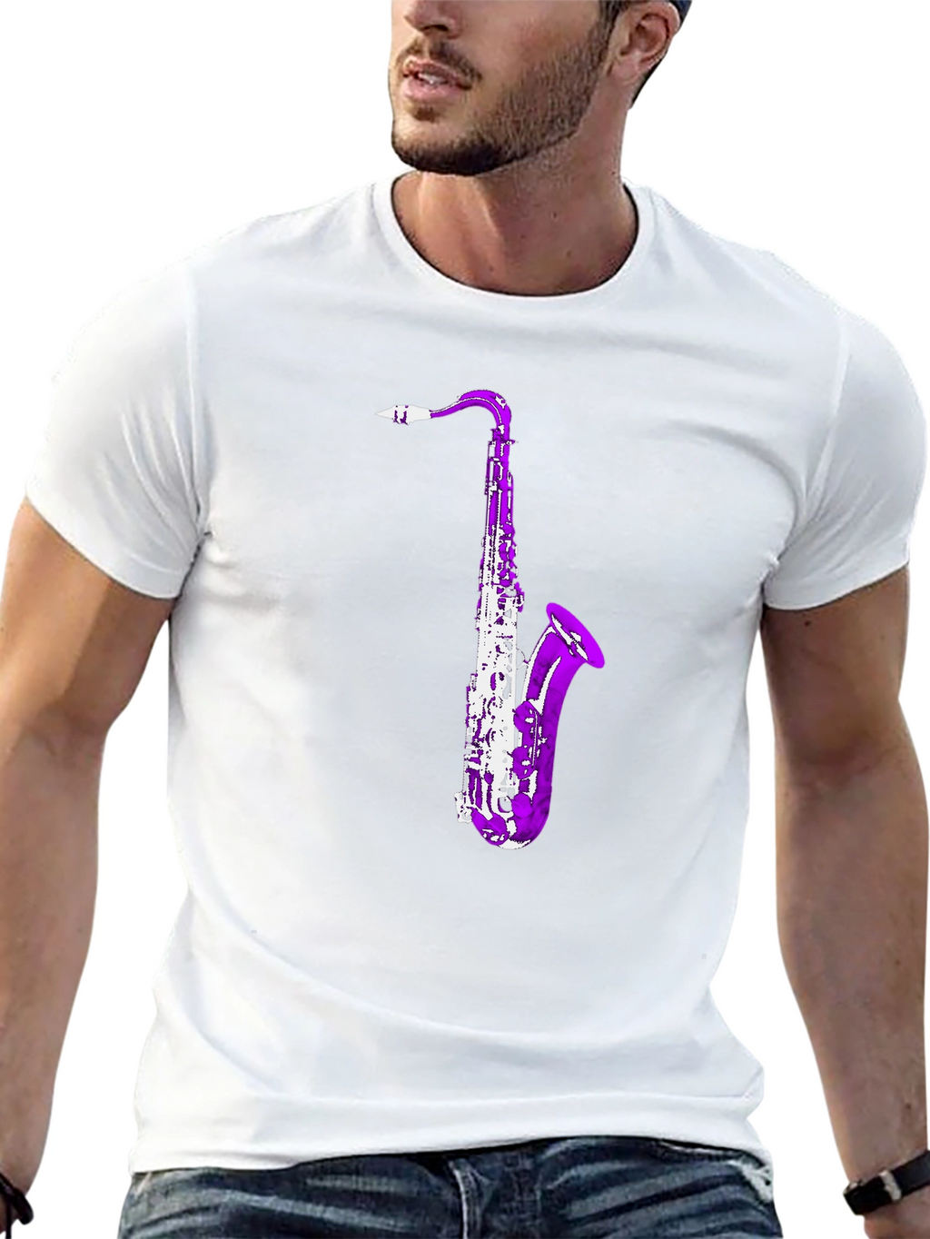 Saxophone Graphic Tee - Cool Music Lover Shirt