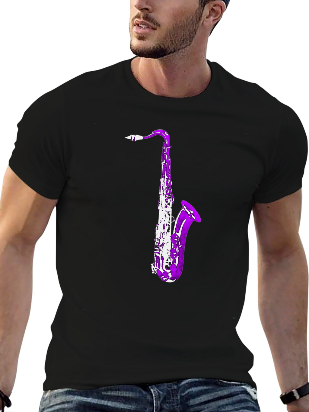 Saxophone Graphic Tee - Cool Music Lover Shirt