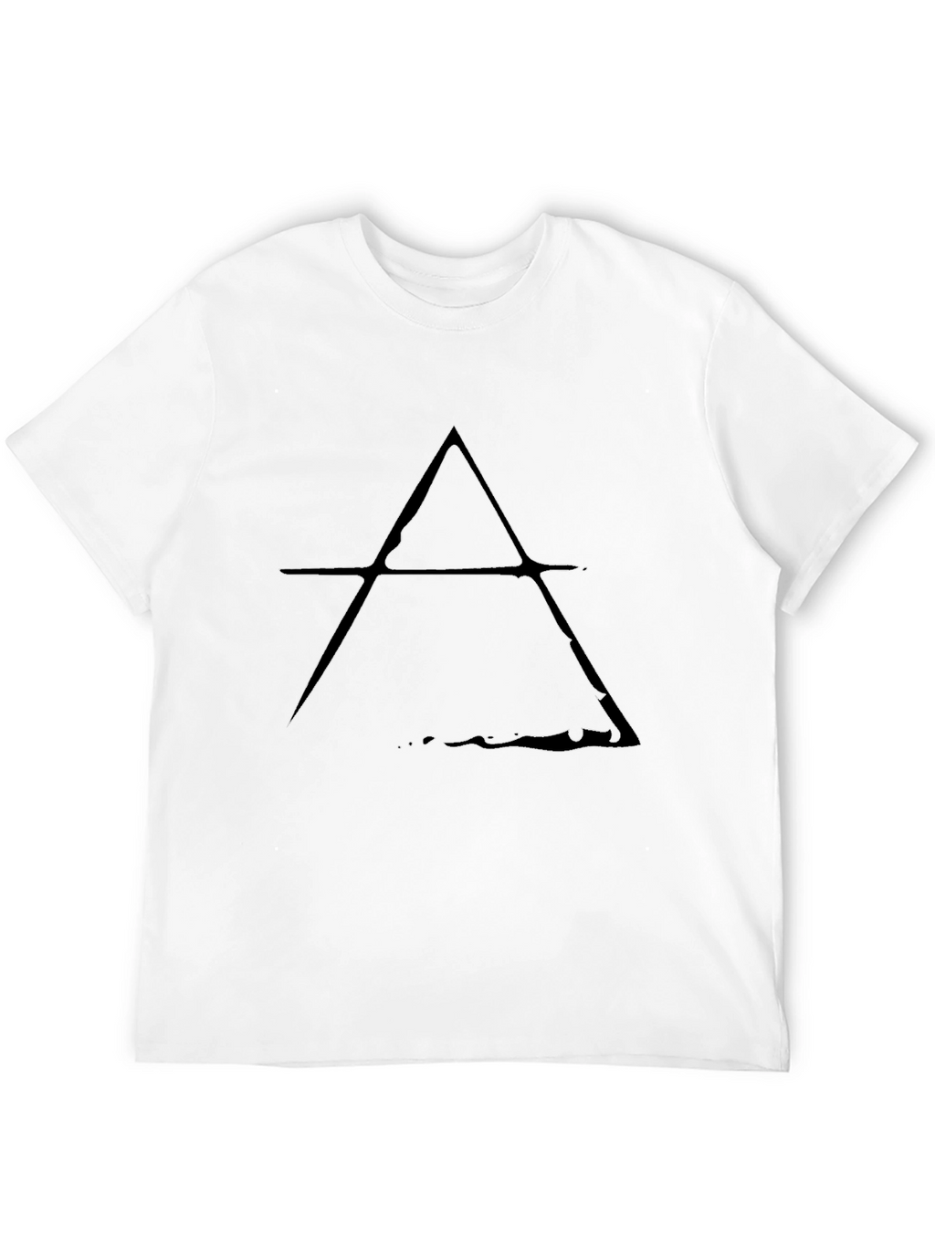 Mens Black T-Shirt with Distressed Symbol