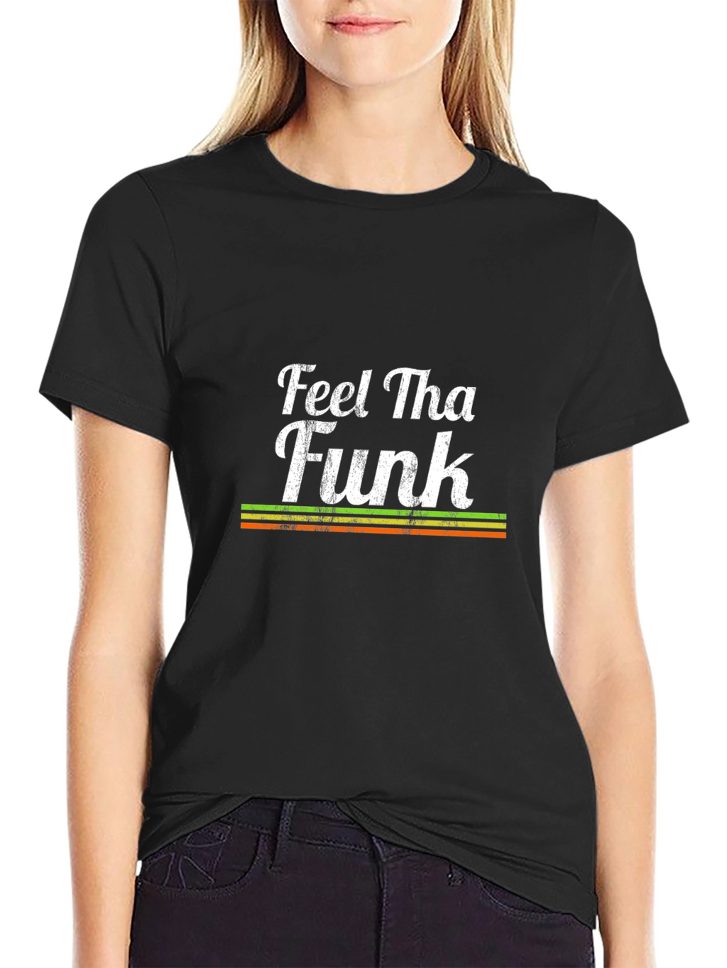Feel Tha Funk Graphic Print Black T-Shirt