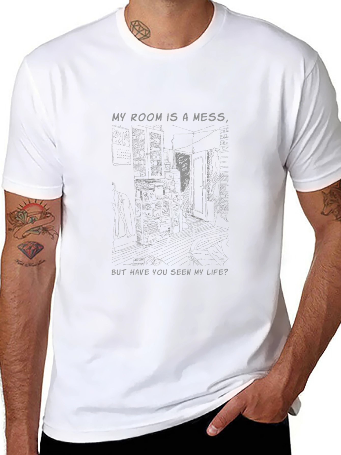 Messy Room Graphic Print Tee