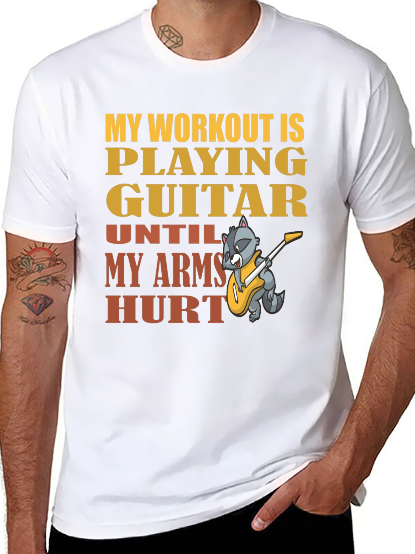 Guitar Workout T-Shirt - Musician Fitness Tee