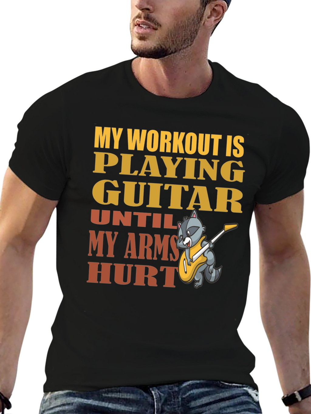 Guitar Workout T-Shirt - Musician Fitness Tee