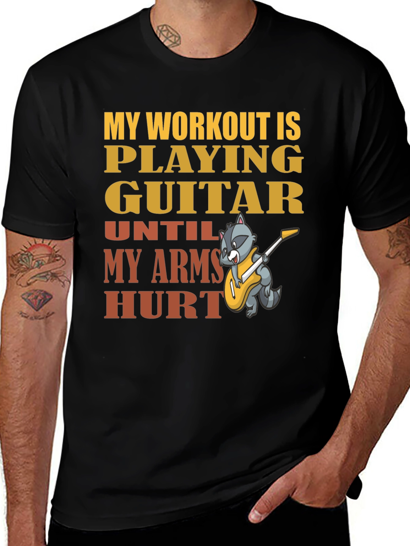 Guitar Workout T-Shirt - Musician Fitness Tee