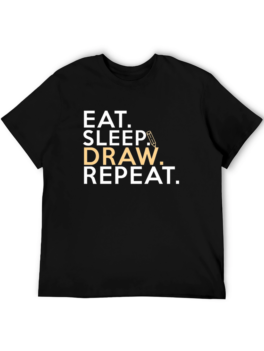 Eat Sleep Draw Repeat Black Graphic T-Shirt