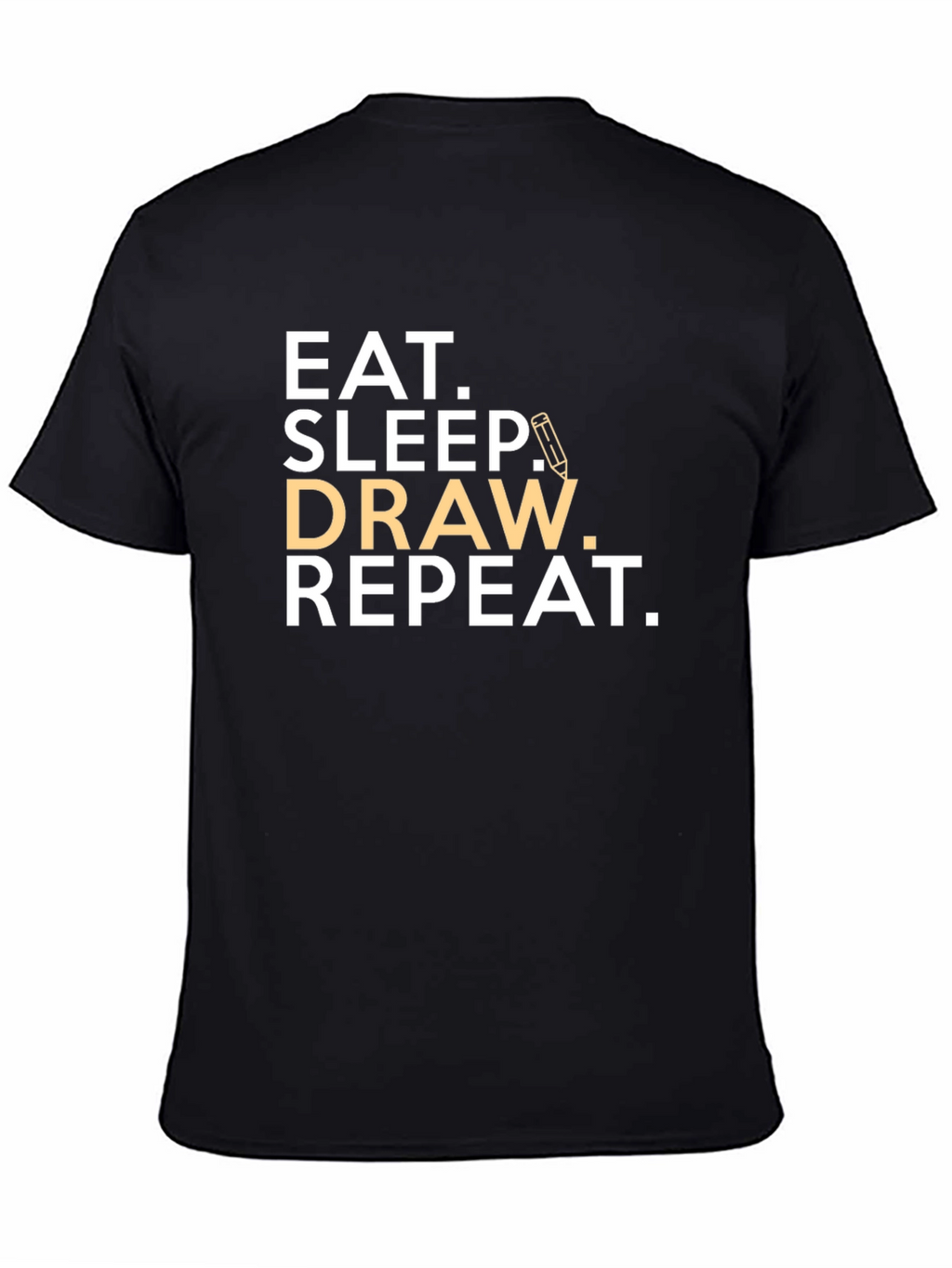 Eat Sleep Draw Repeat Black Graphic T-Shirt