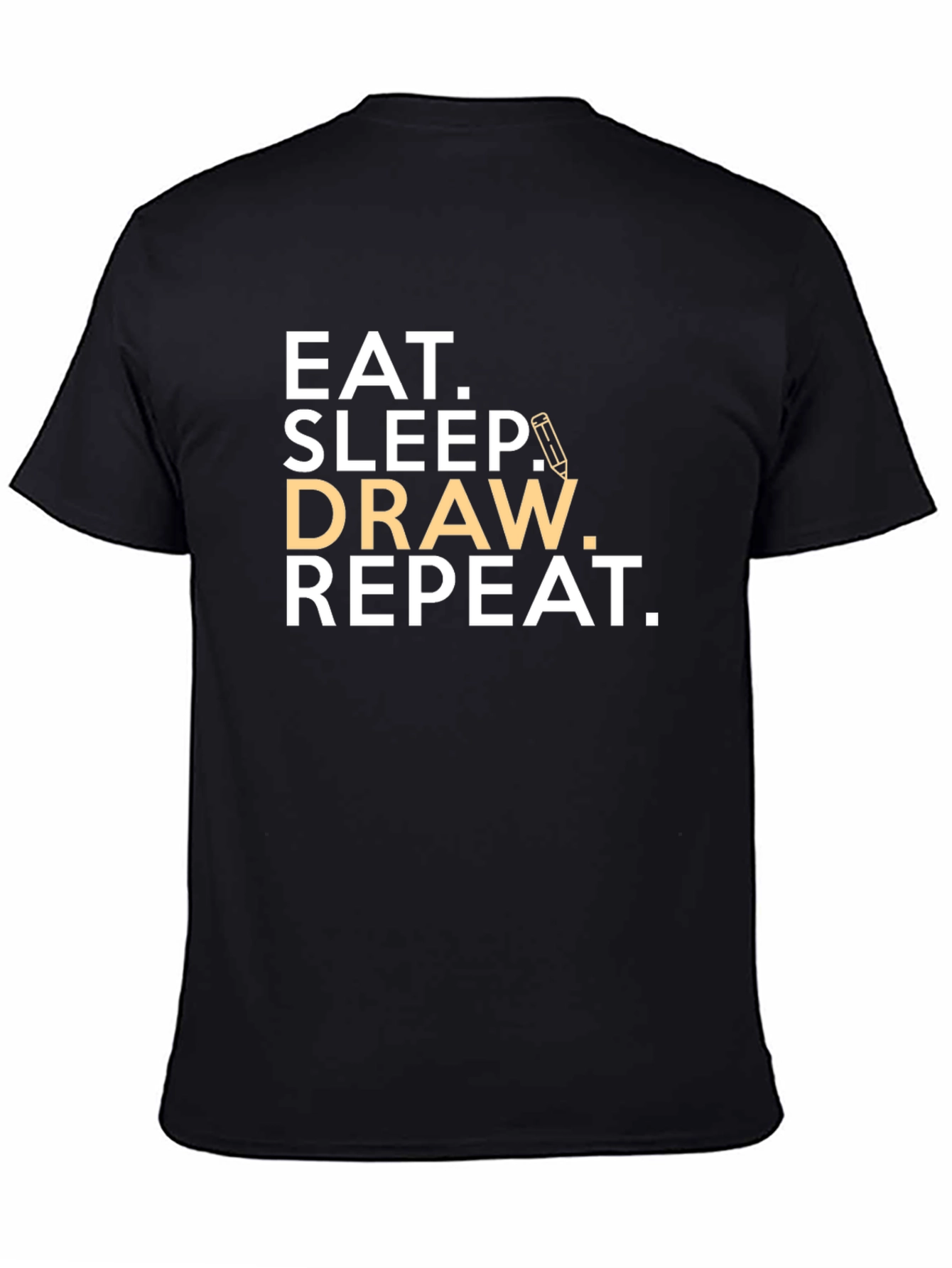 Eat Sleep Draw Repeat Black Graphic T-Shirt