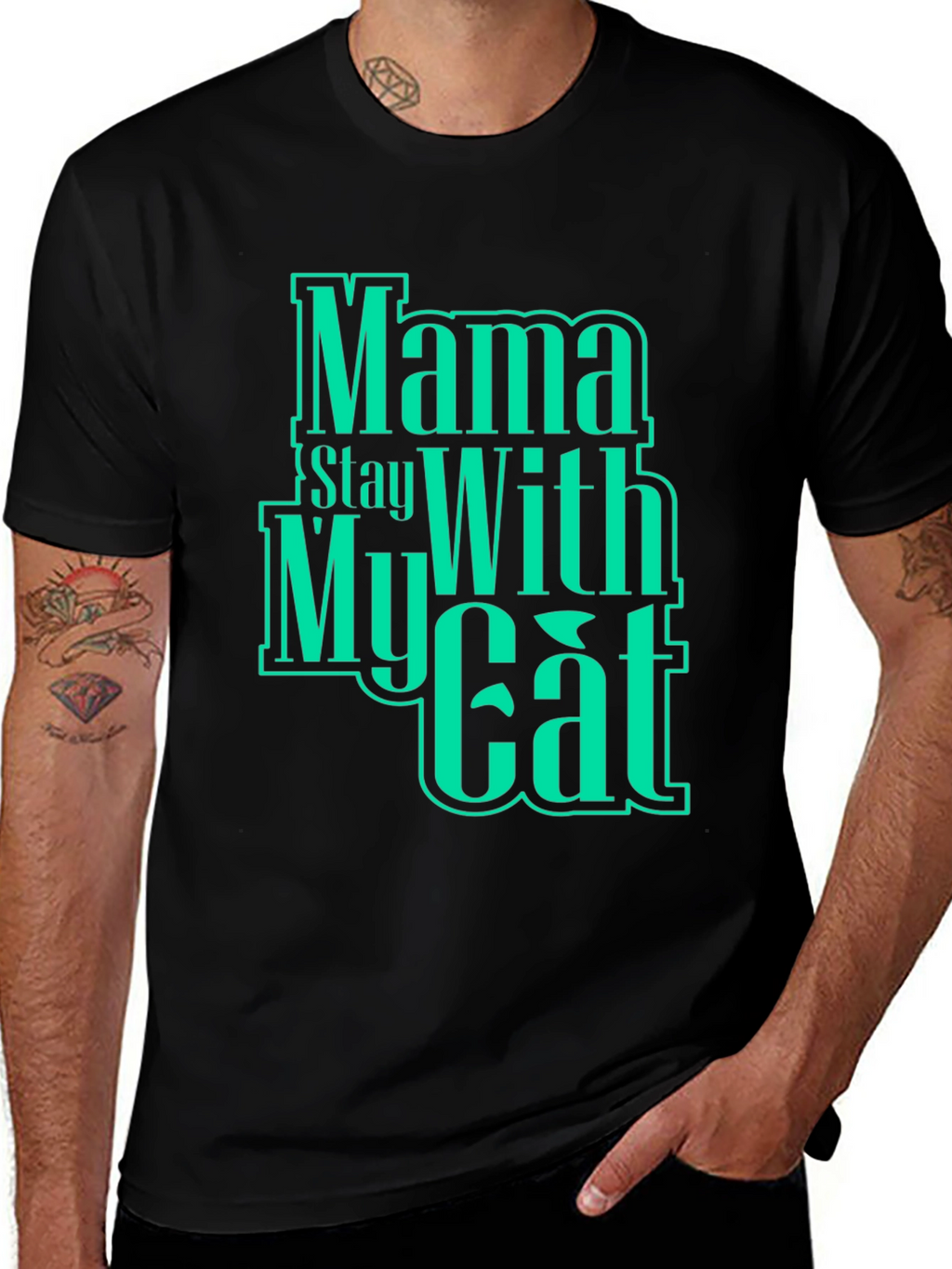 Mama Stay With My Cat Graphic T-Shirt