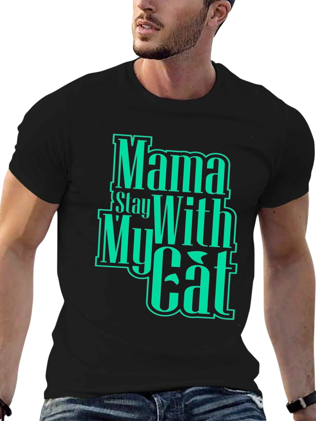Mama Stay With My Cat Graphic T-Shirt