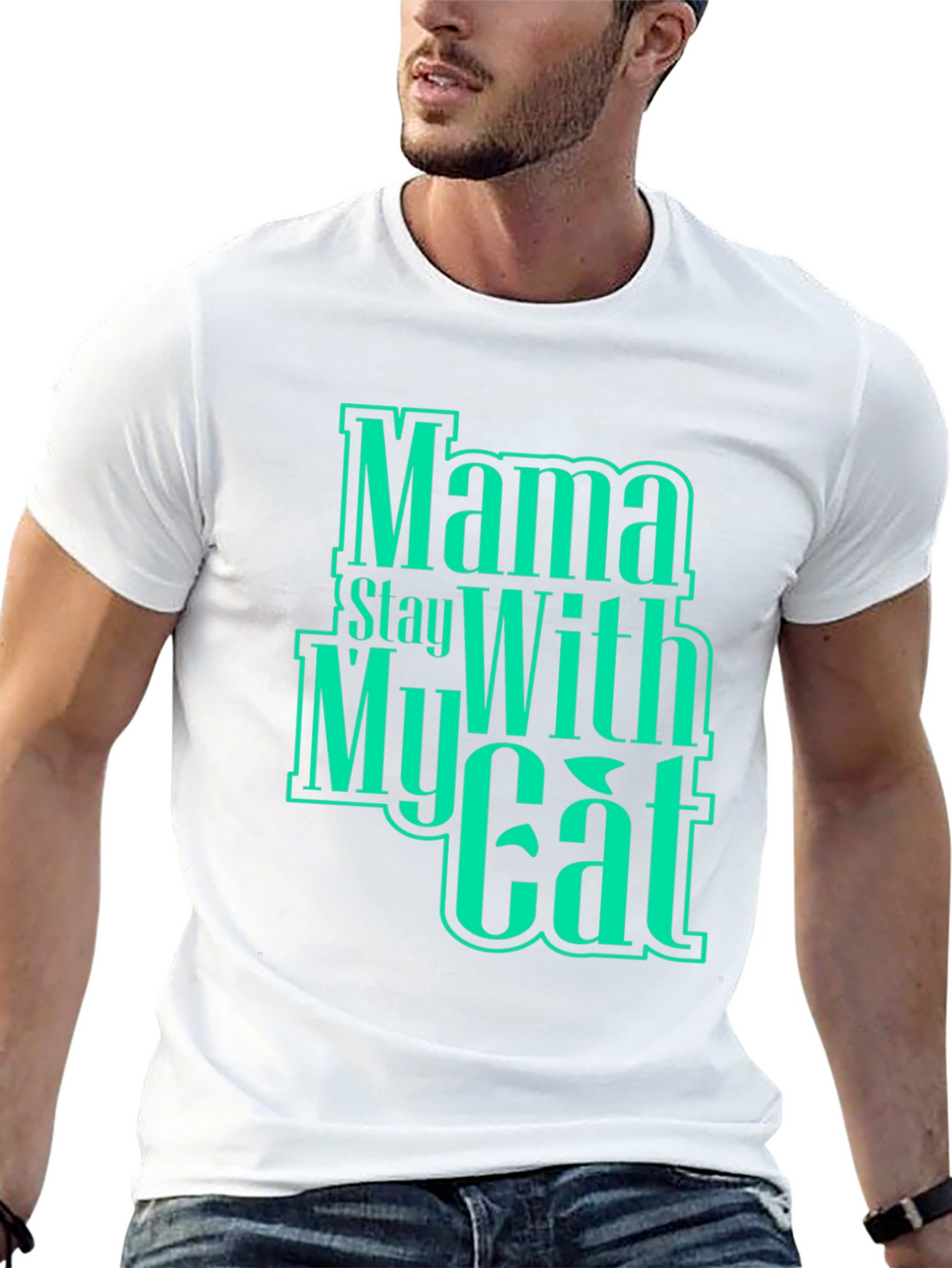 Mama Stay With My Cat Graphic T-Shirt