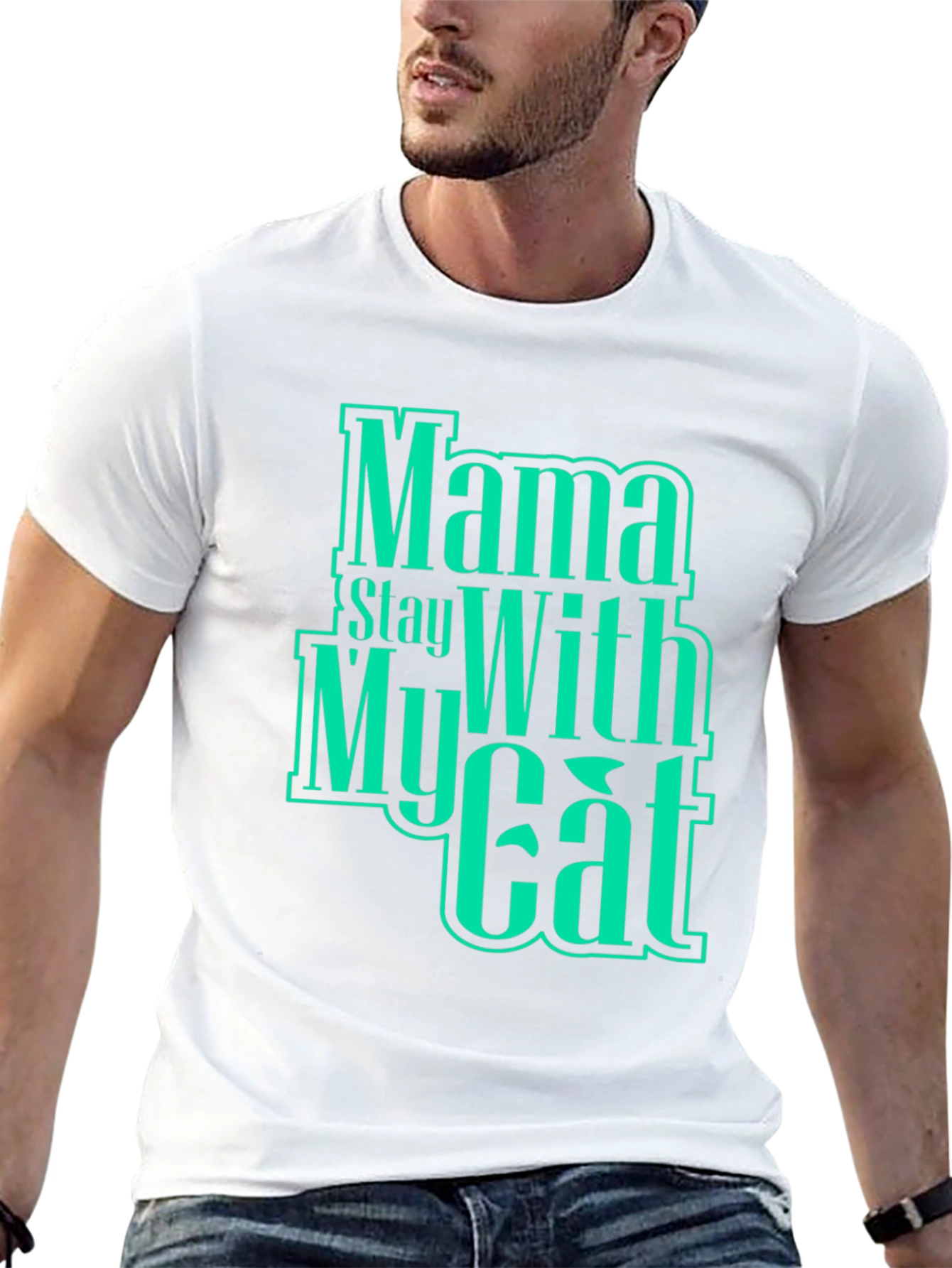 Mama Stay With My Cat Graphic T-Shirt