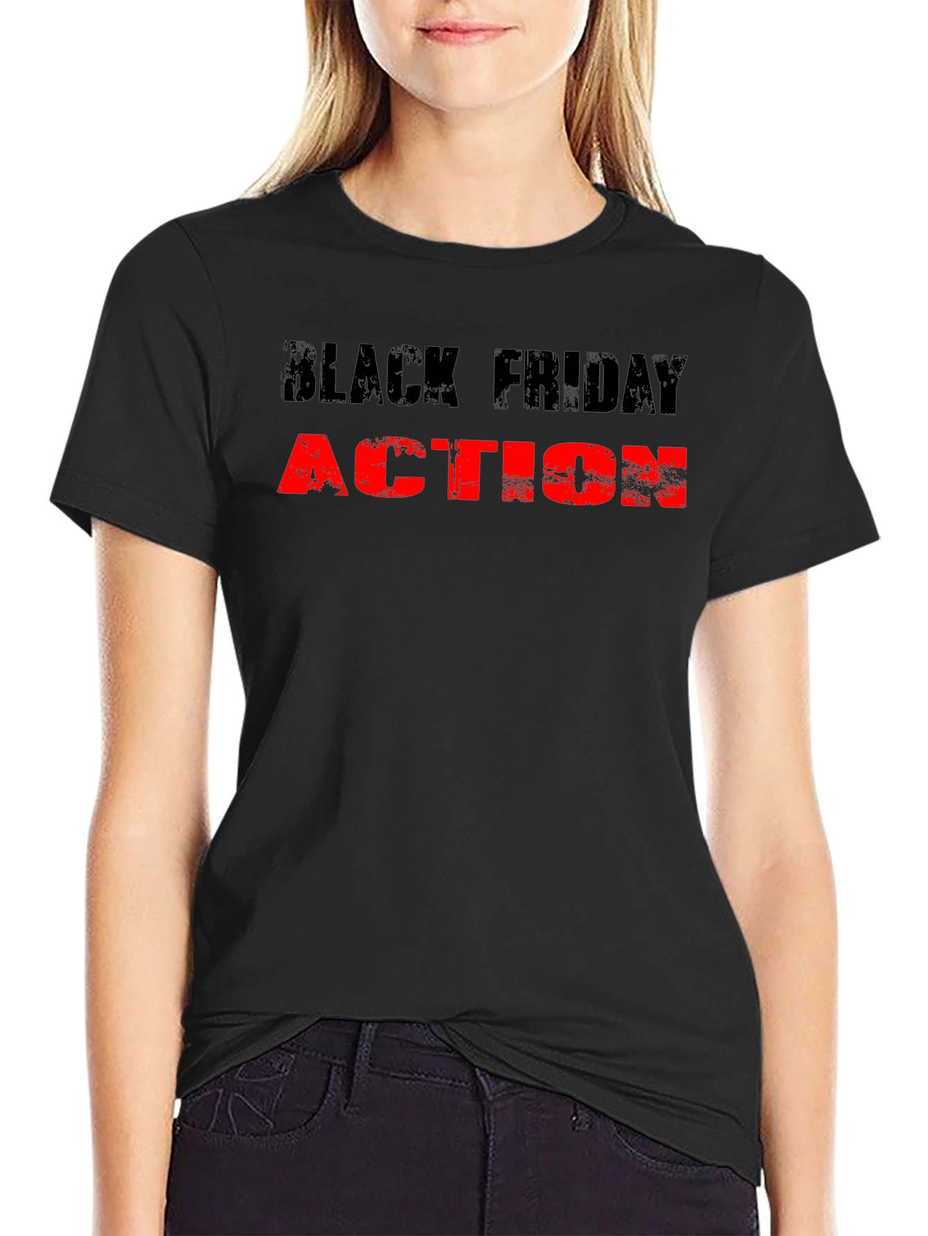 Black Friday Action Tee - Stylish Graphic T-Shirt