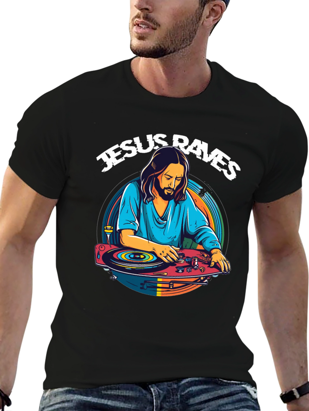 Jesus Raves T-Shirt - DJ Jesus Graphic Tee