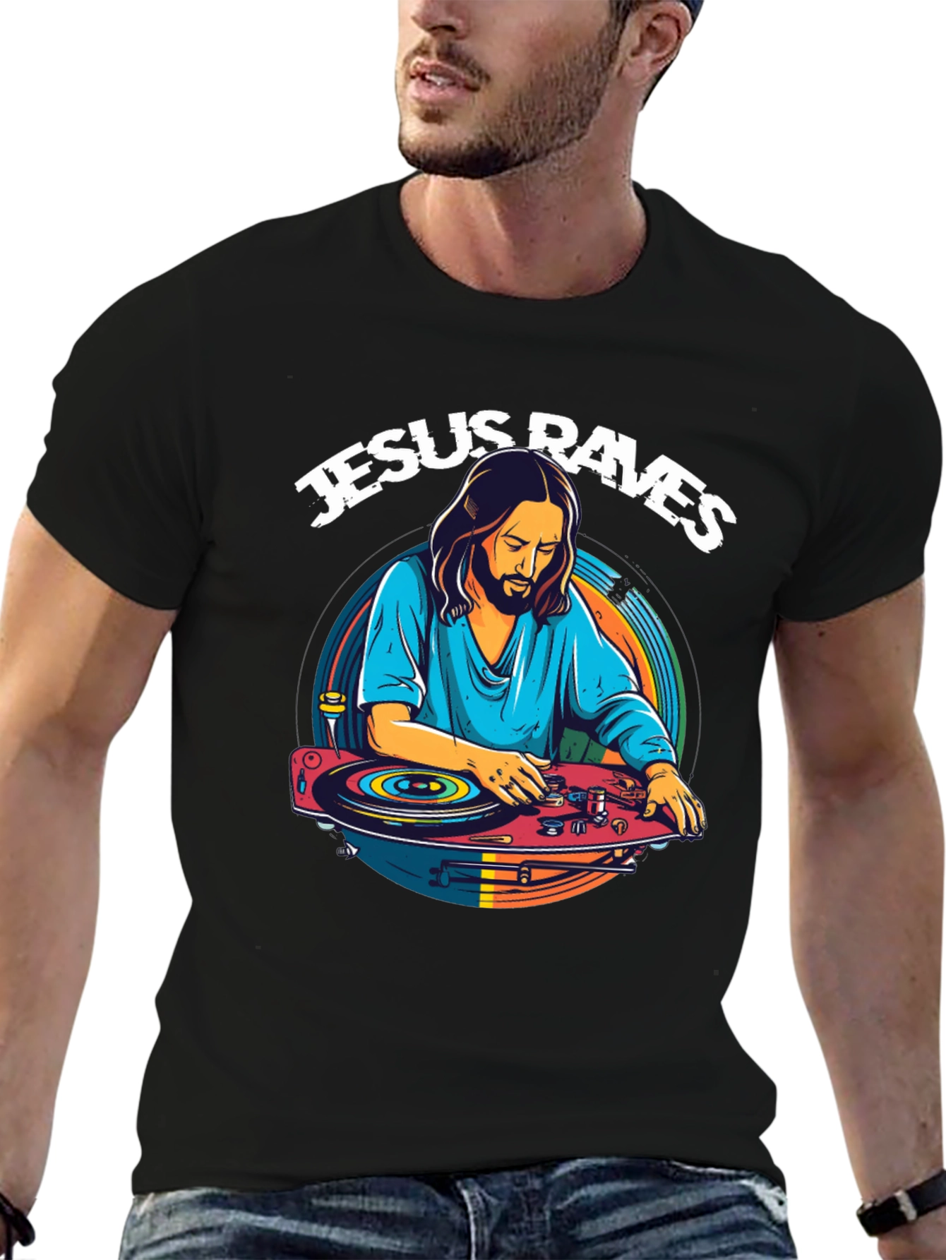 Jesus Raves T-Shirt - DJ Jesus Graphic Tee