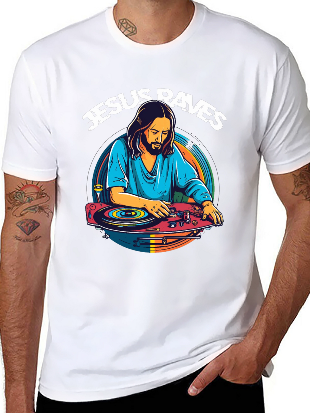 Jesus Raves T-Shirt - DJ Jesus Graphic Tee