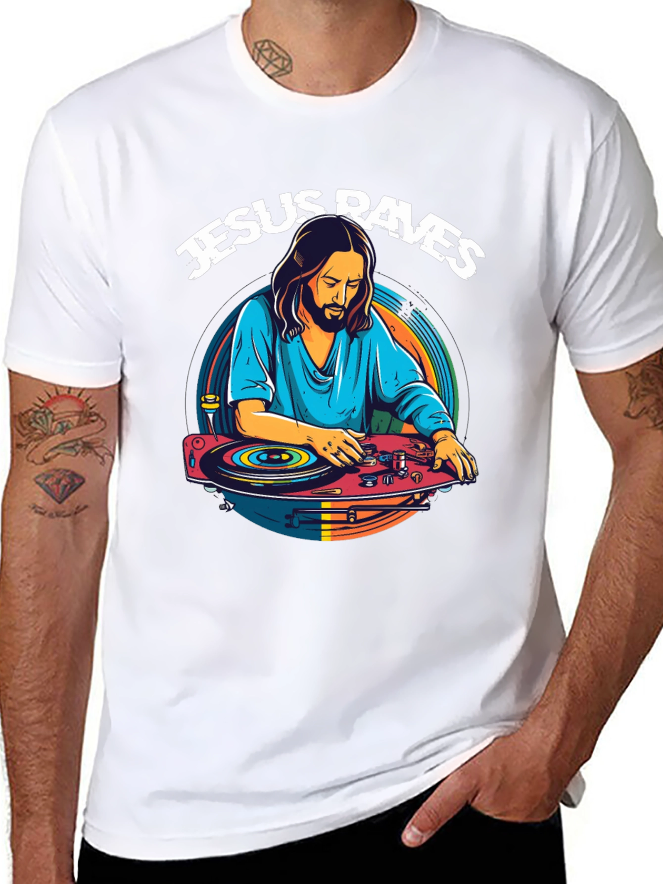 Jesus Raves T-Shirt - DJ Jesus Graphic Tee