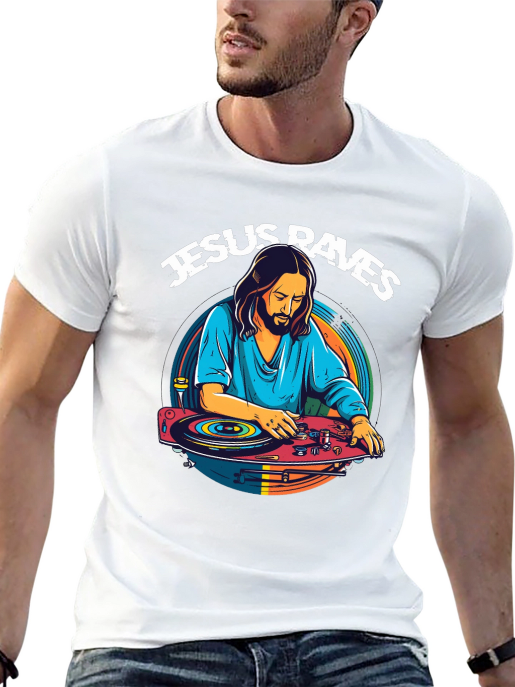 Jesus Raves T-Shirt - DJ Jesus Graphic Tee