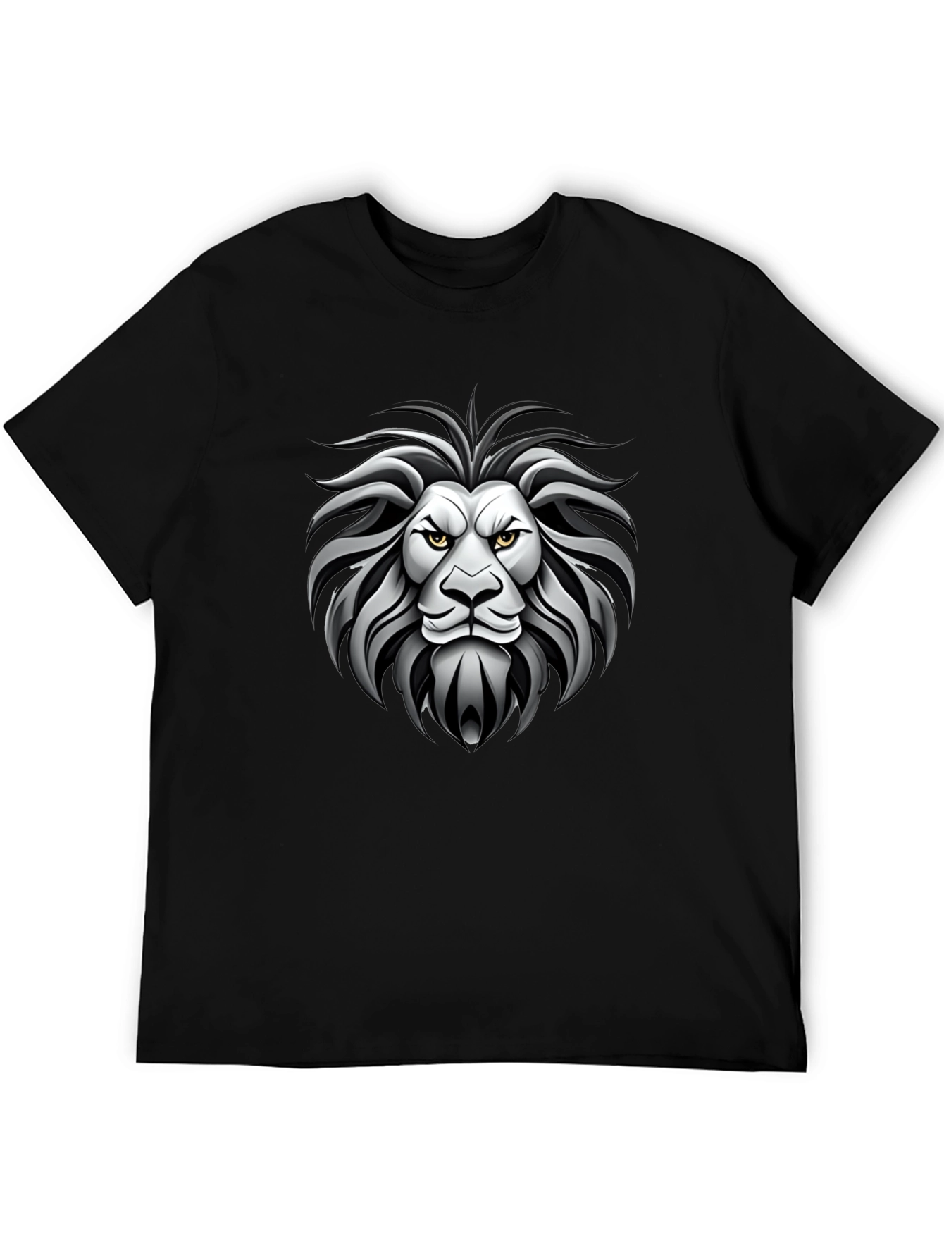 Lion Head Graphic Black T-Shirt