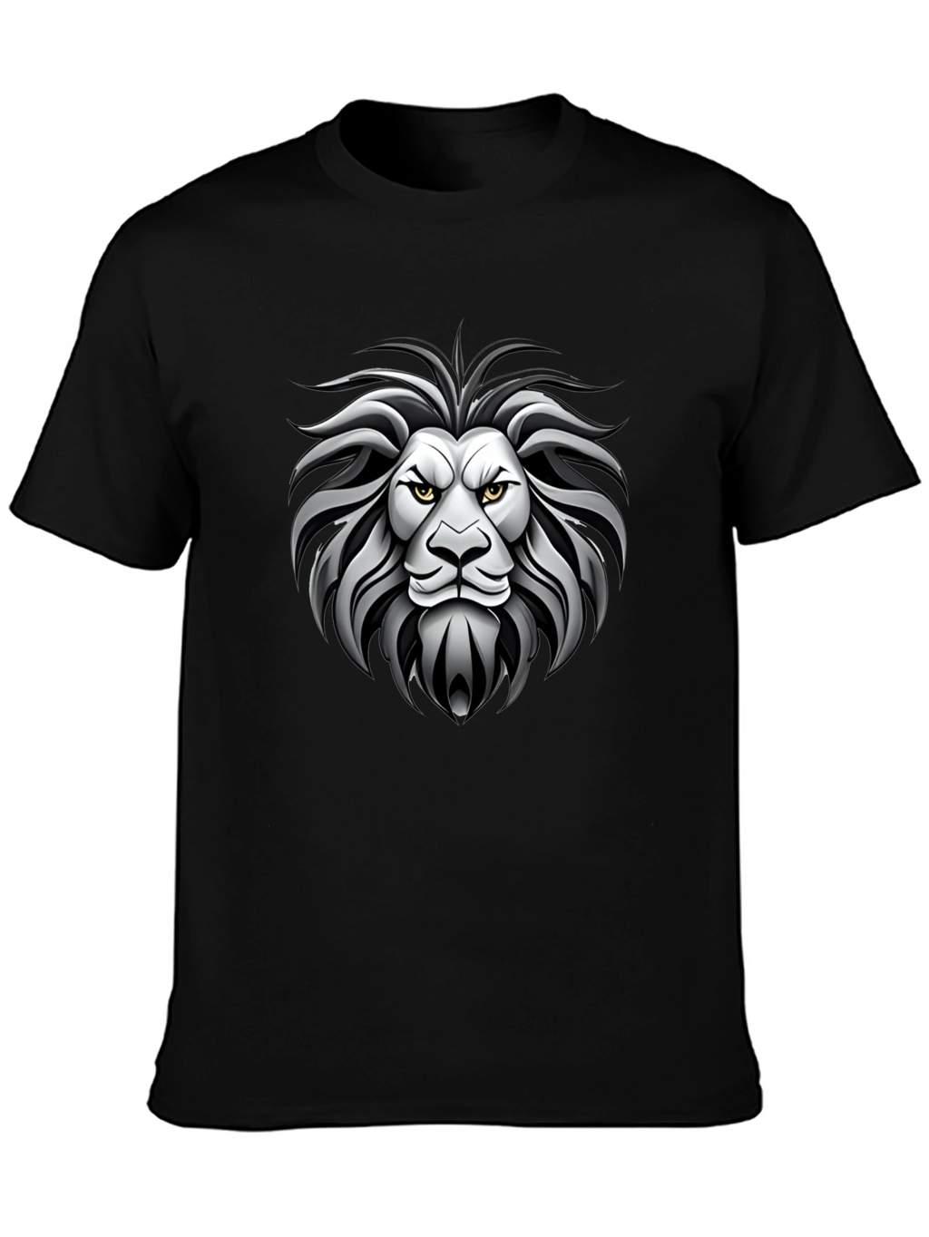 Lion Head Graphic Black T-Shirt
