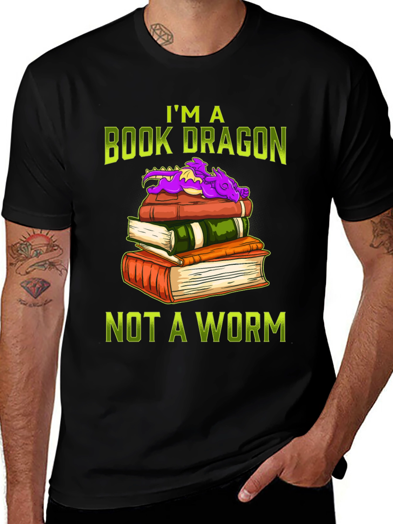 Book Dragon T-Shirt for Book Lovers