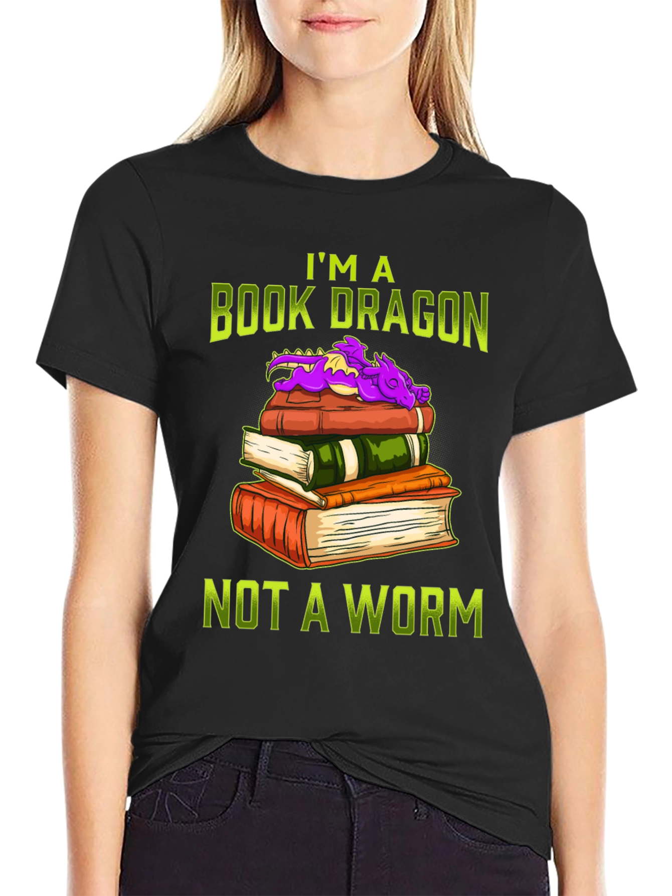 Book Dragon T-Shirt for Book Lovers