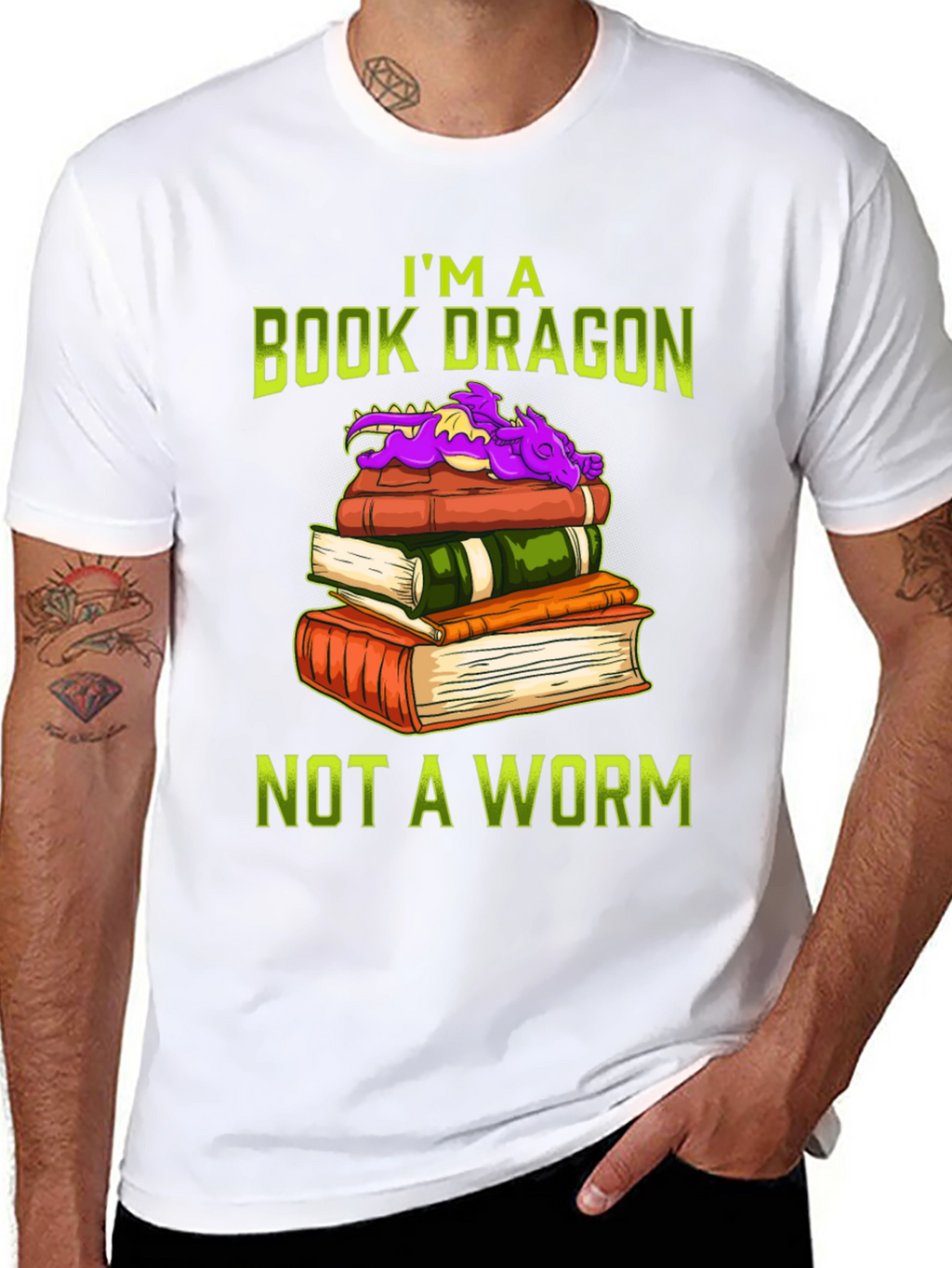 Book Dragon T-Shirt for Book Lovers