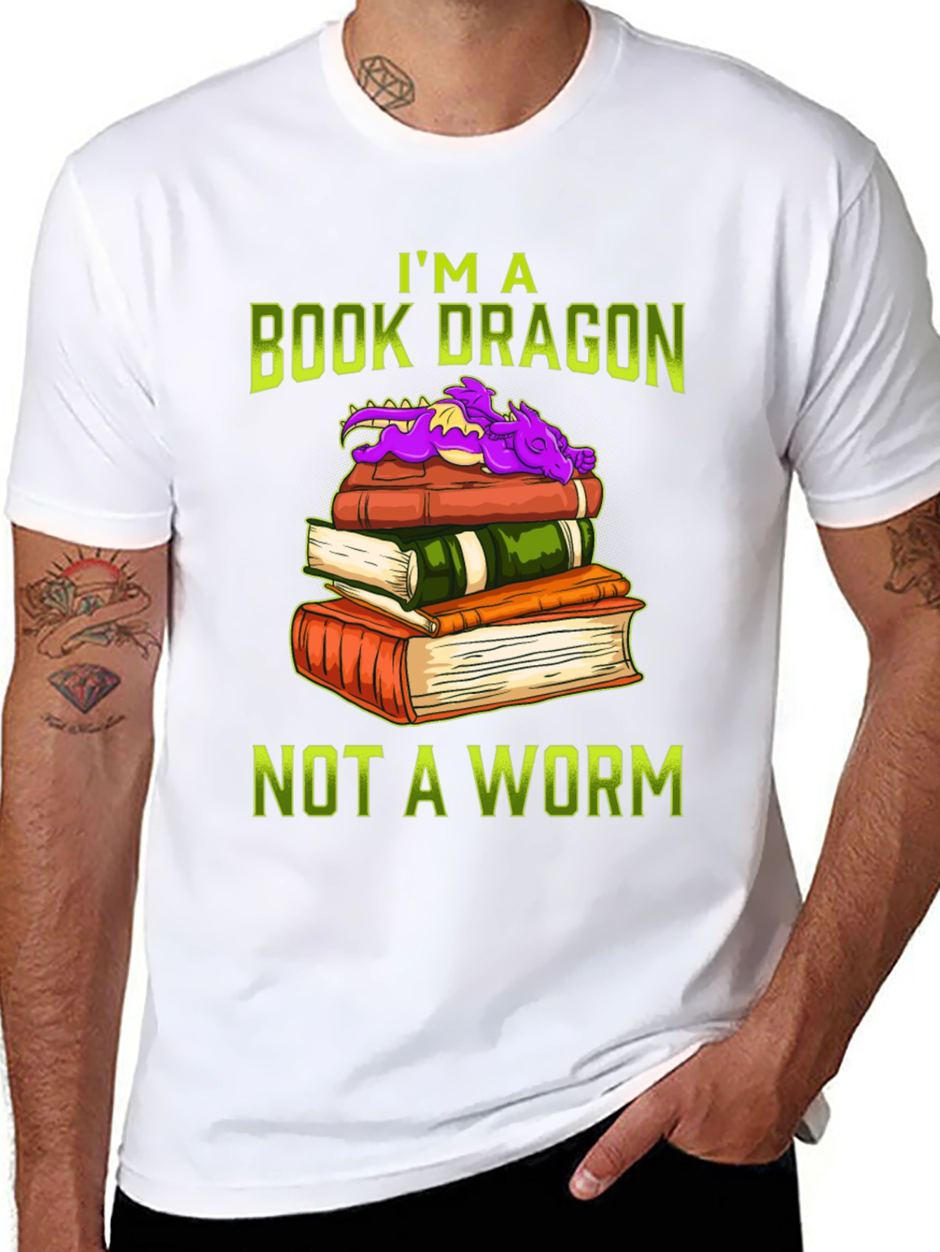 Book Dragon T-Shirt for Book Lovers