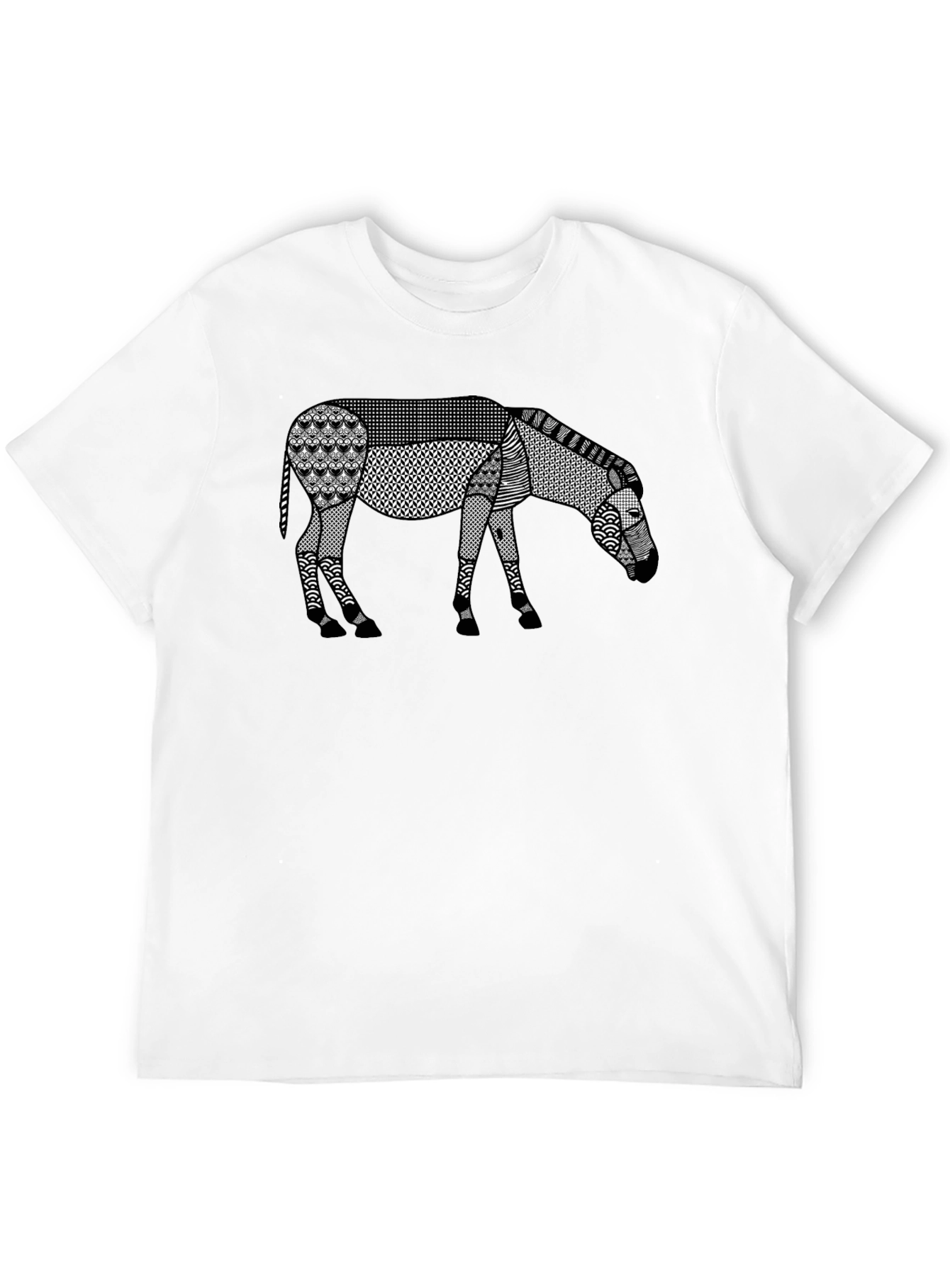 Abstract Donkey Graphic Tee - Unique Patterned Design
