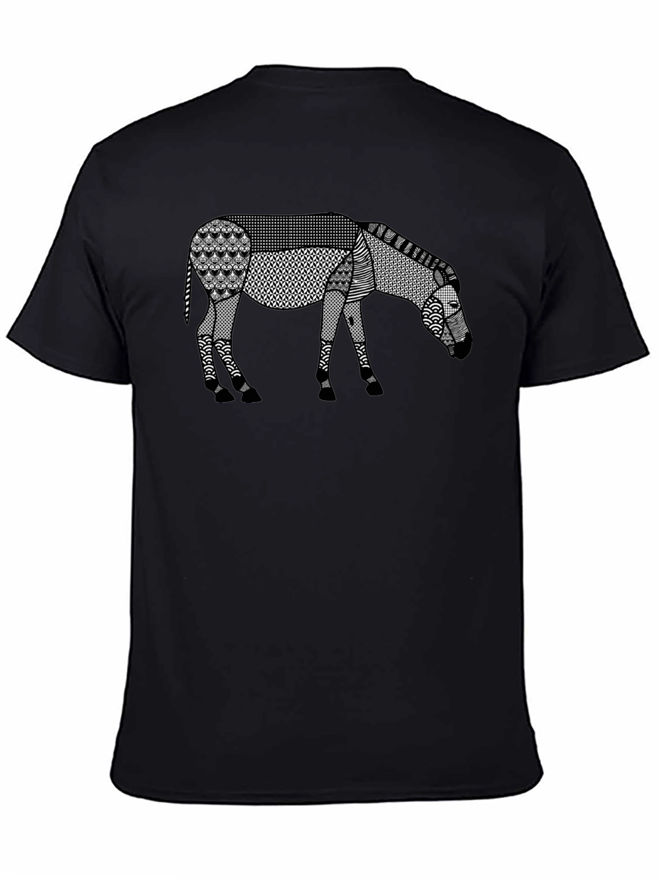 Abstract Donkey Graphic Tee - Unique Patterned Design
