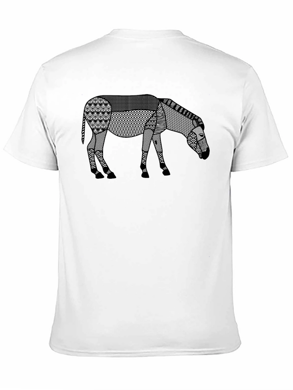 Abstract Donkey Graphic Tee - Unique Patterned Design
