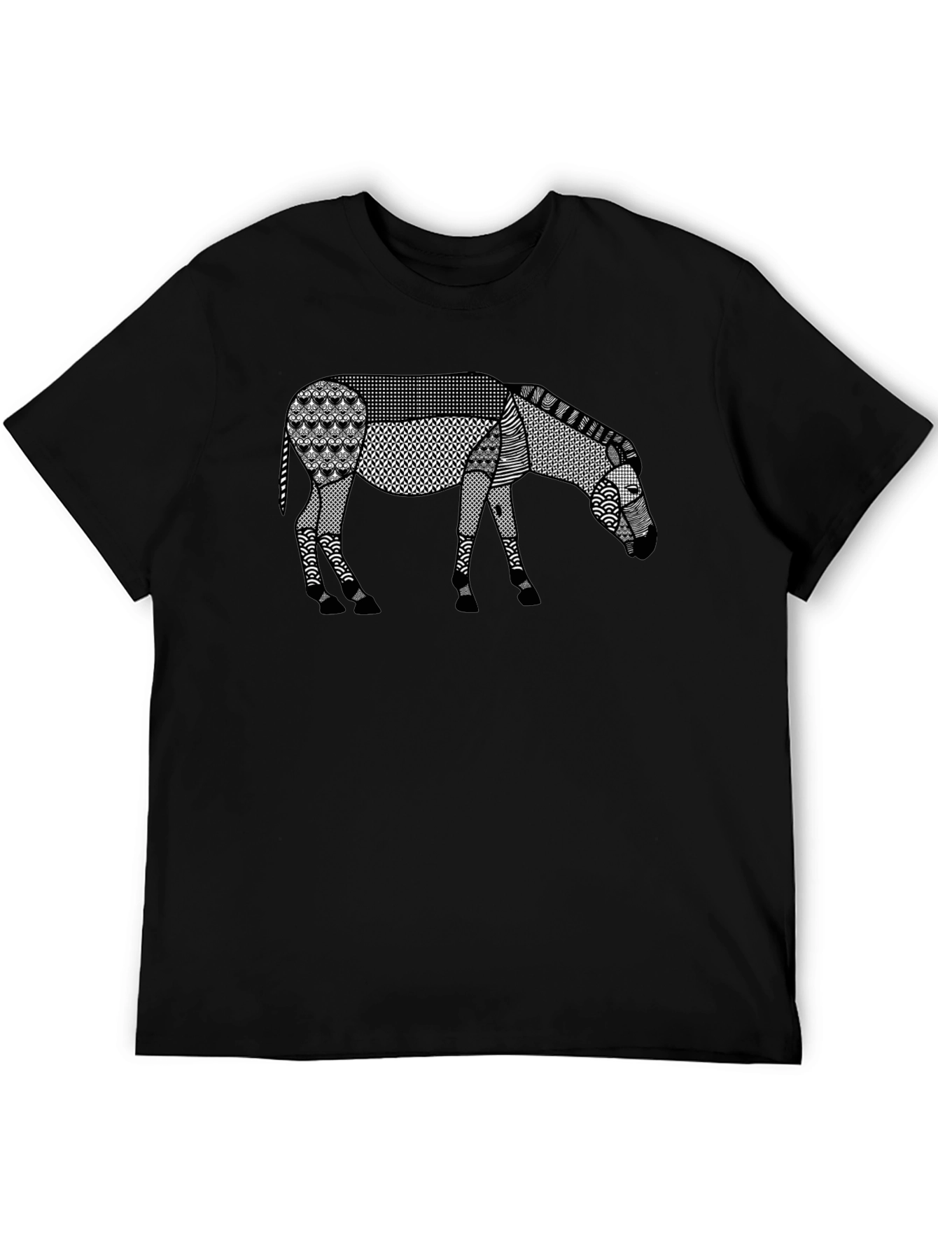 Abstract Donkey Graphic Tee - Unique Patterned Design