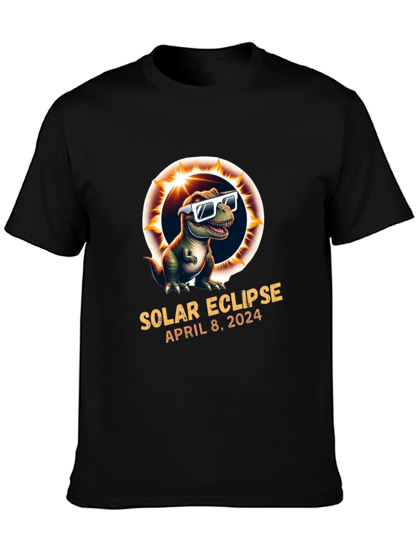 Solar Eclipse April 8 2024 T-Rex T-Shirt