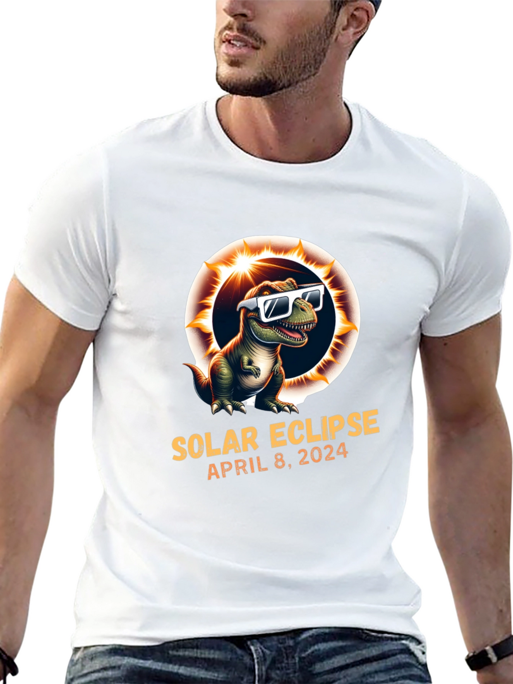 Solar Eclipse April 8 2024 T-Rex T-Shirt