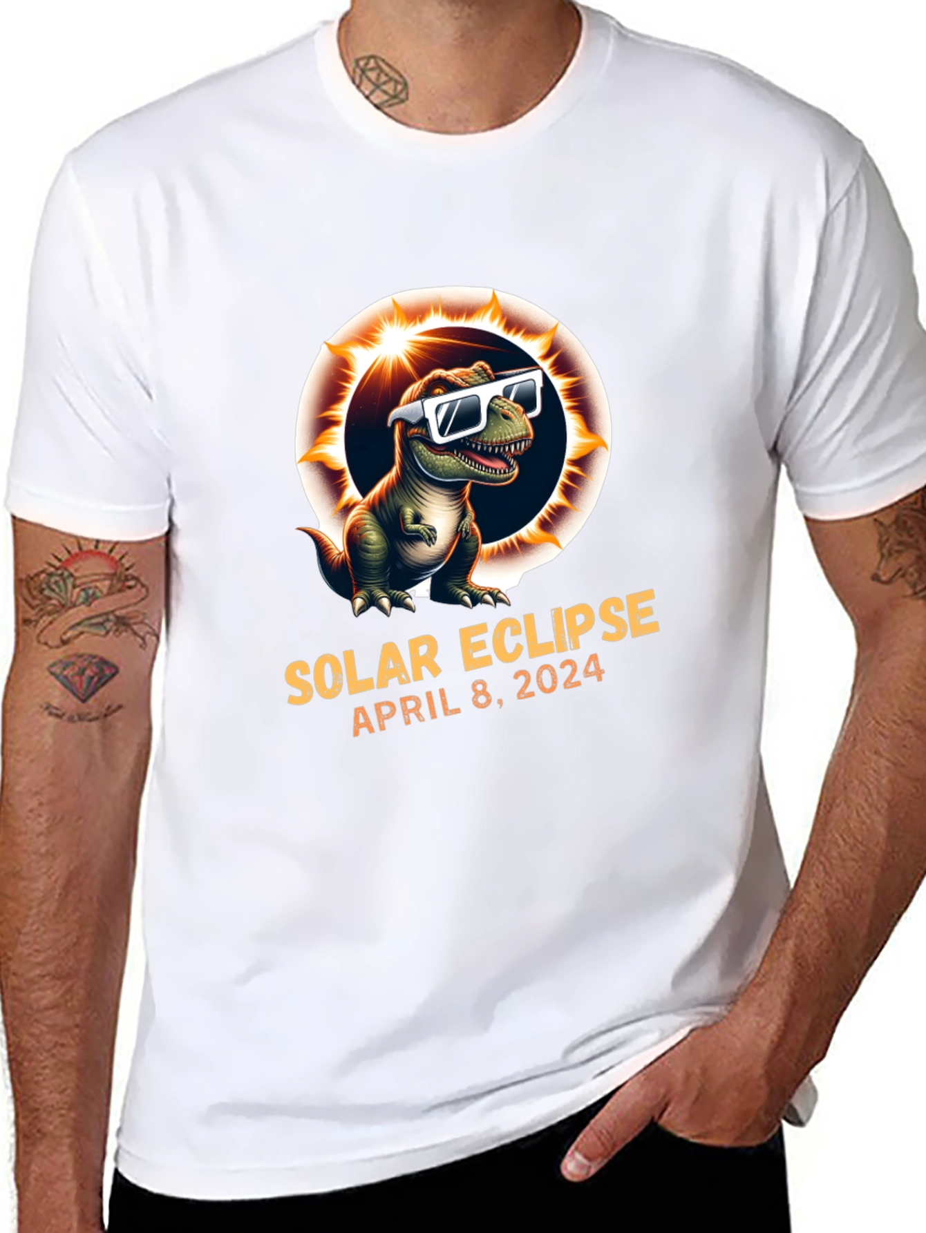 Solar Eclipse April 8 2024 T-Rex T-Shirt