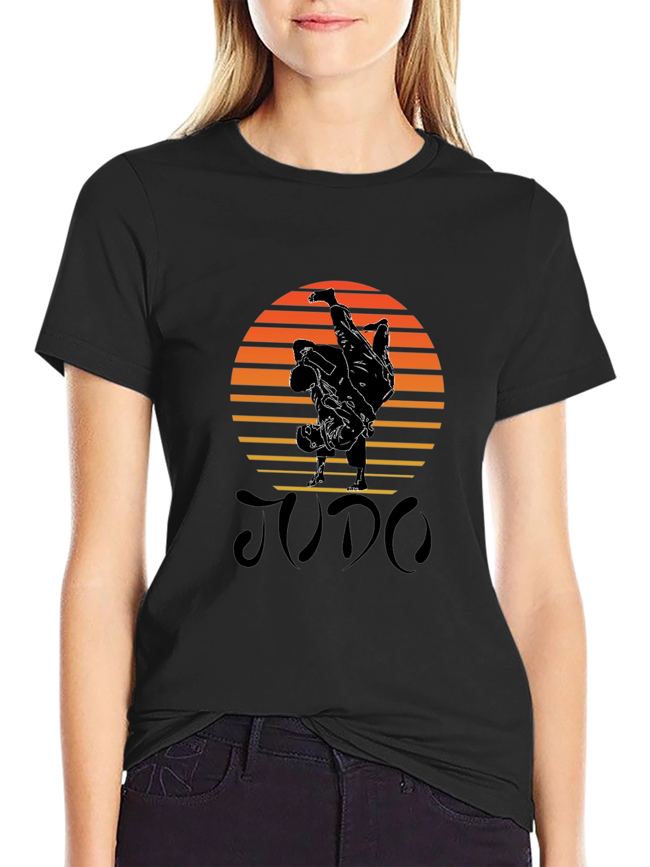Judo Sunset Black T-Shirt