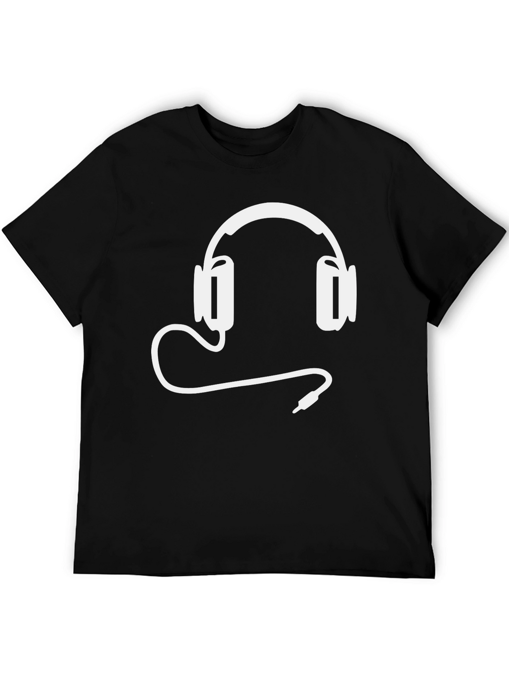 Cool Headphone Graphic Tee - Black