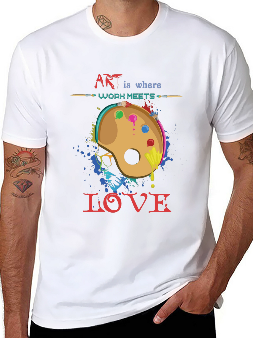 Art is Where Work Meets Love Black T-Shirt
